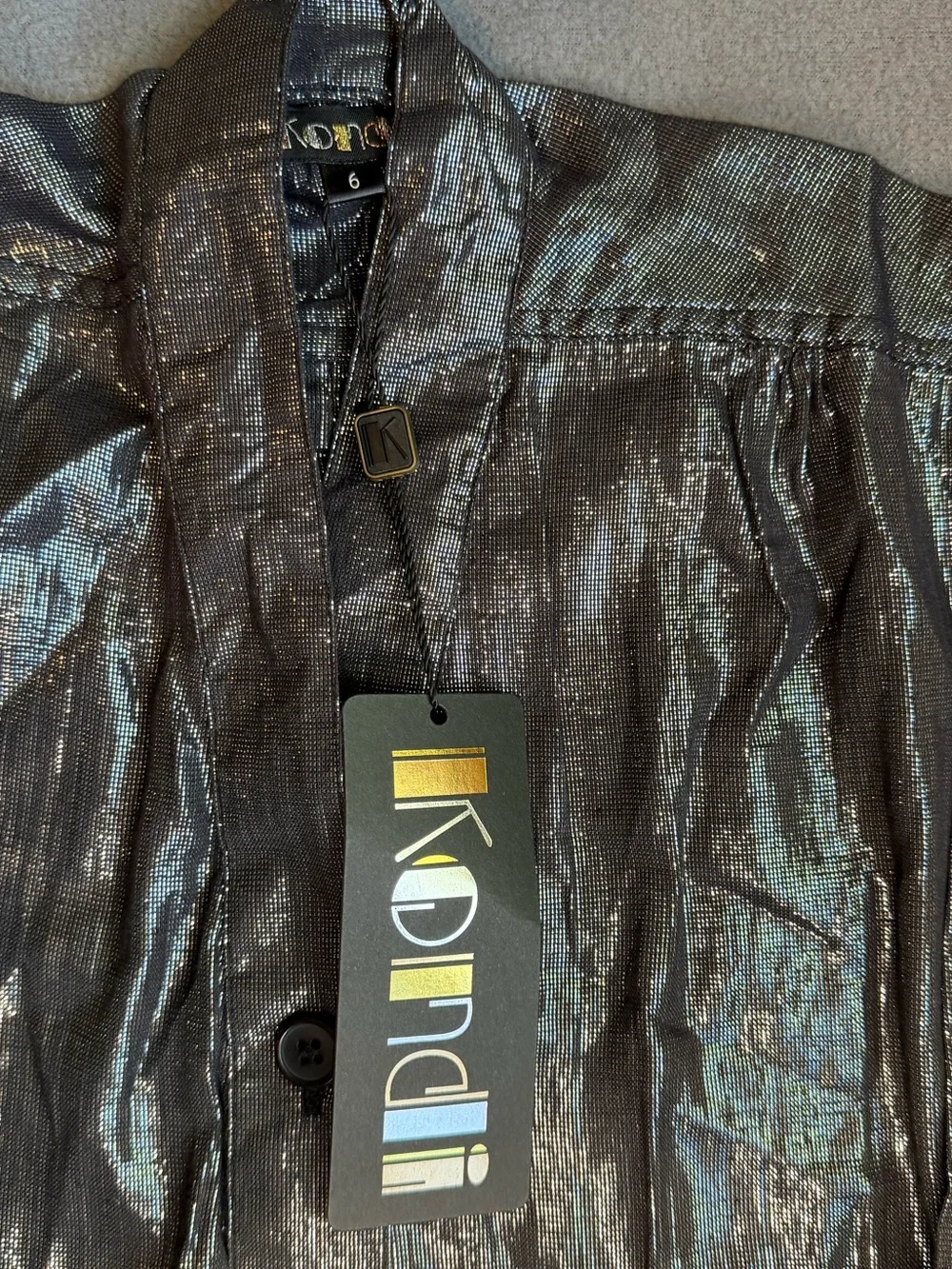 Suzi Kondi Metallic Black Kids Costume Jumpsuit size 6